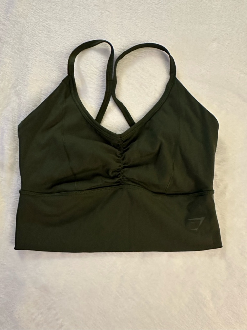 Gymshark dark green Strappy Sports Bralette